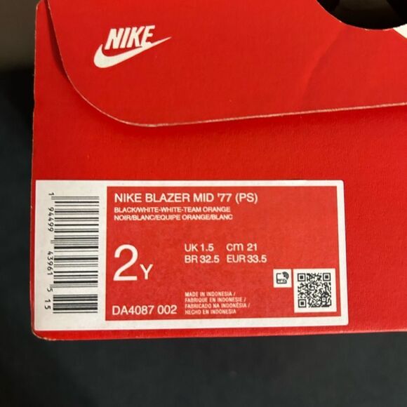 NEW Nike Blazer Mid 77 (PS) DA487 002 Size 2Y - Picture 6 of 7